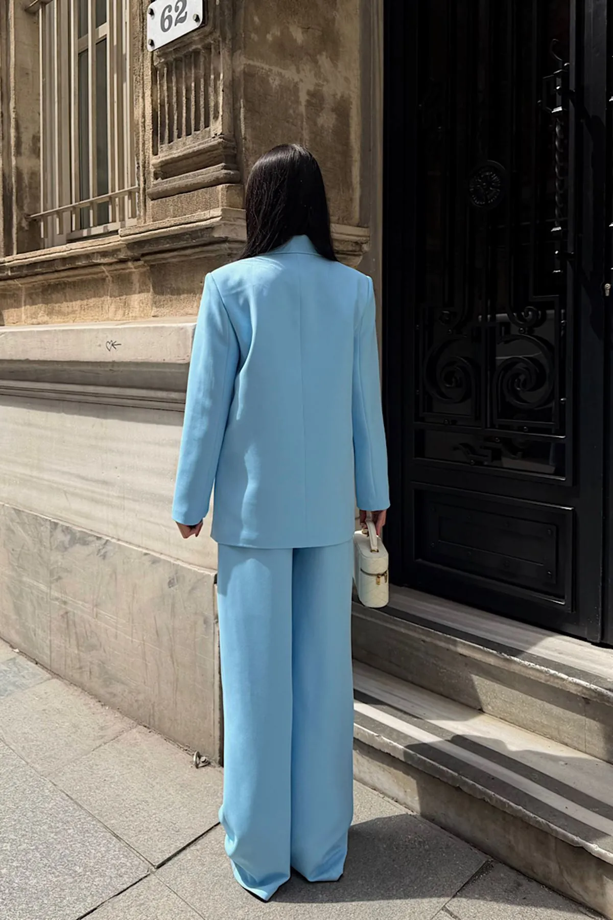Oversize Ceketli Takım Mavi