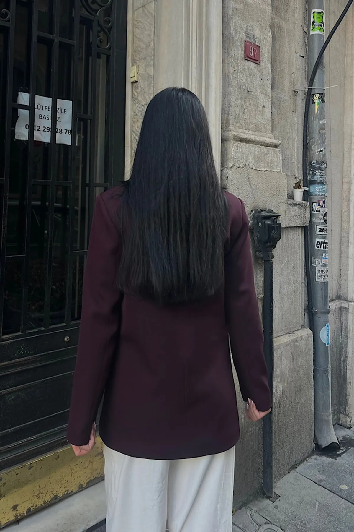 Oversize Blazer Ceket Mürdüm