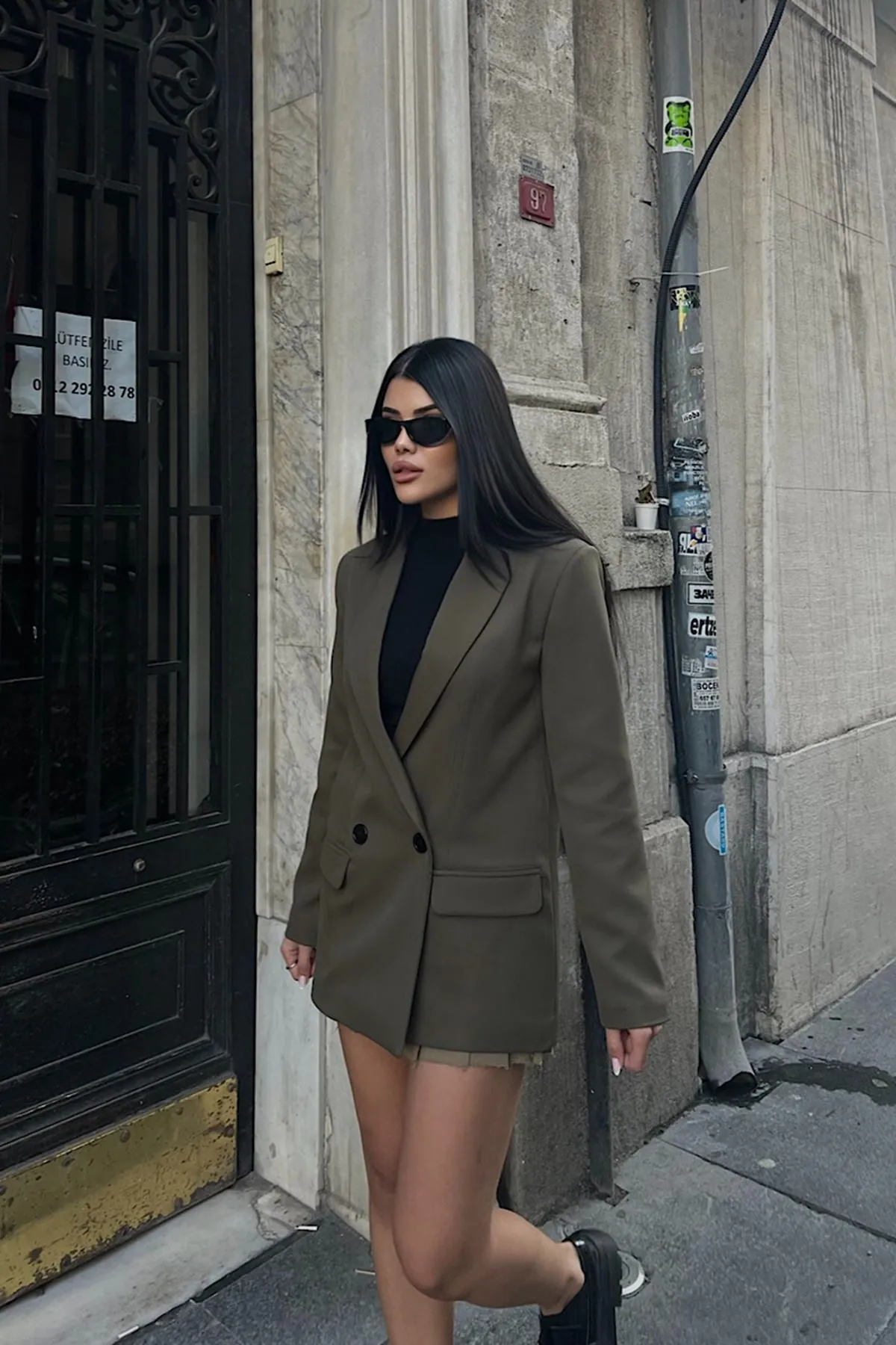 Oversize Blazer Ceket Haki