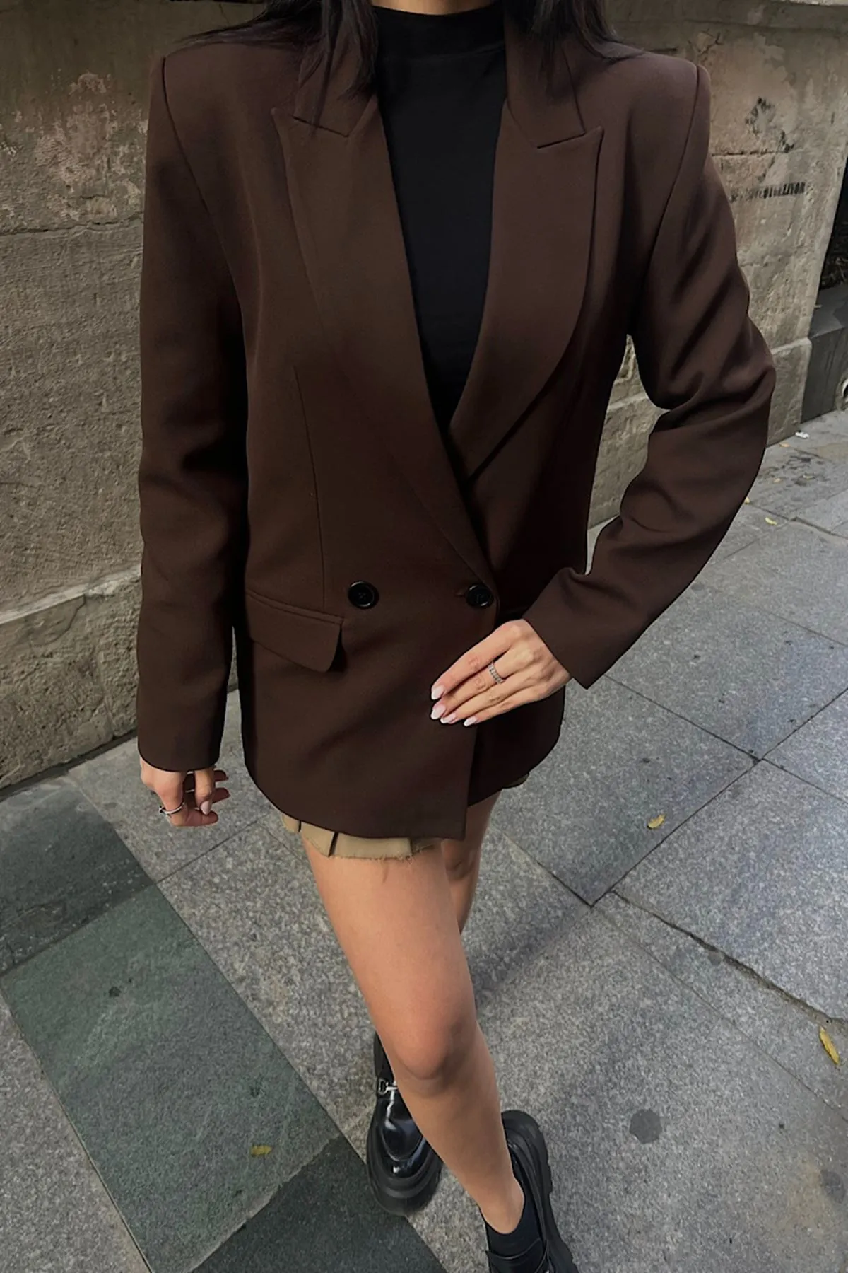 Oversize Blazer Ceket Kahverengi