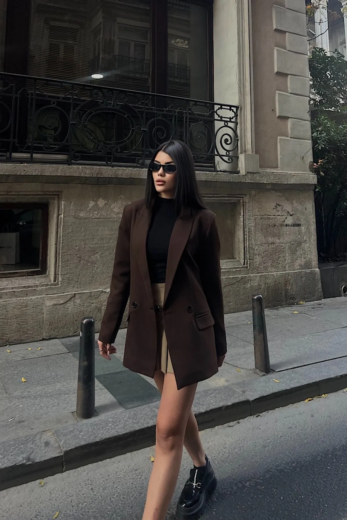 Oversize Blazer Ceket Kahverengi