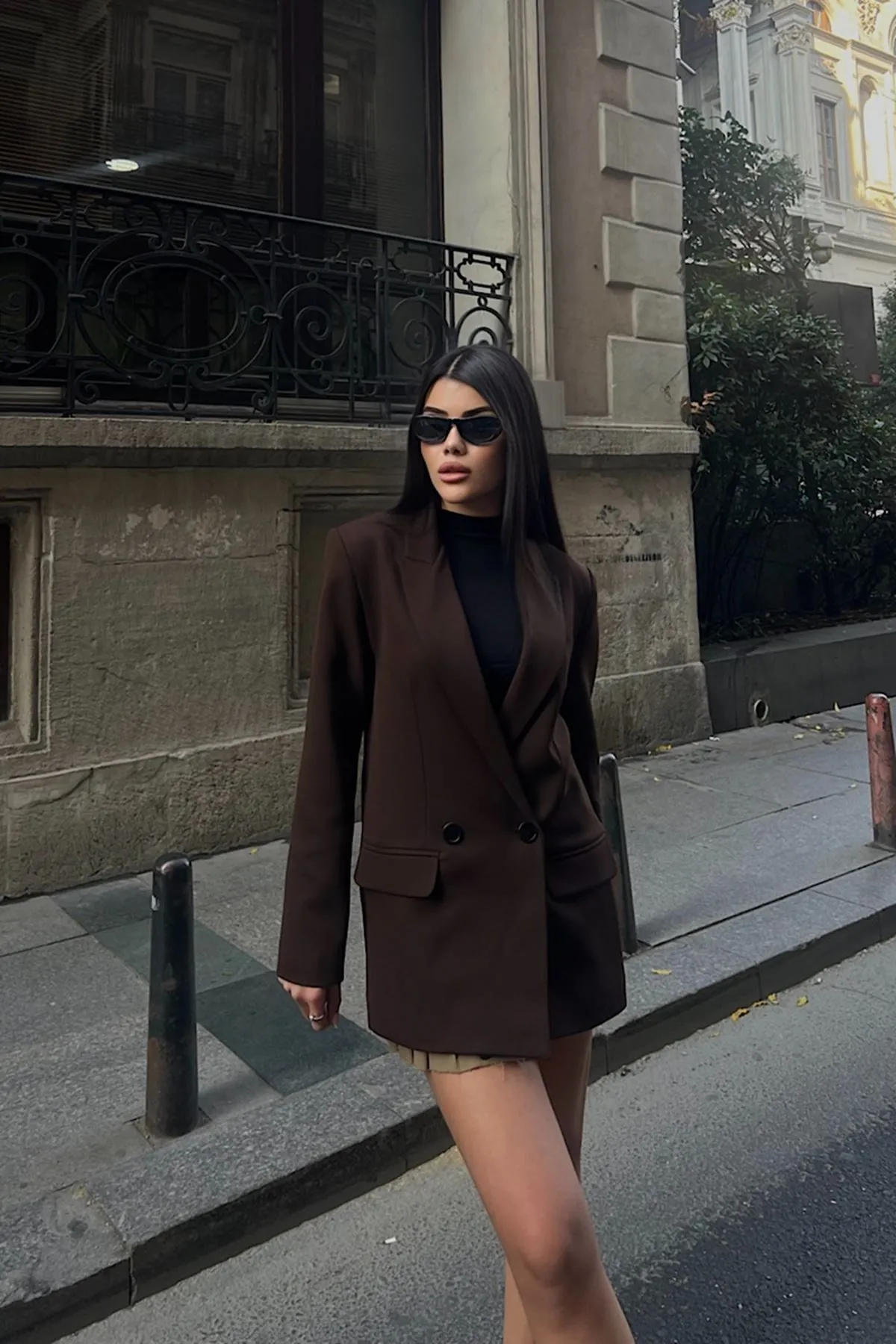 Oversize Blazer Ceket Kahverengi