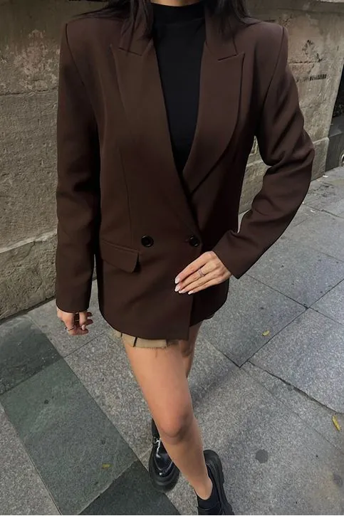 Oversize Blazer Ceket Kahverengi