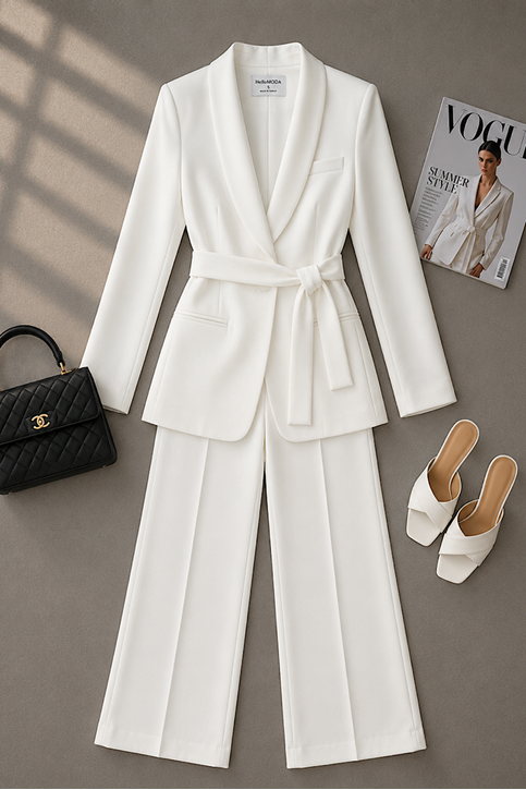 Bağlamalı Takım Beyaz