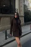Oversize Blazer Ceket Kahverengi