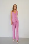 Modern Yelekli İkili Takım Pembe